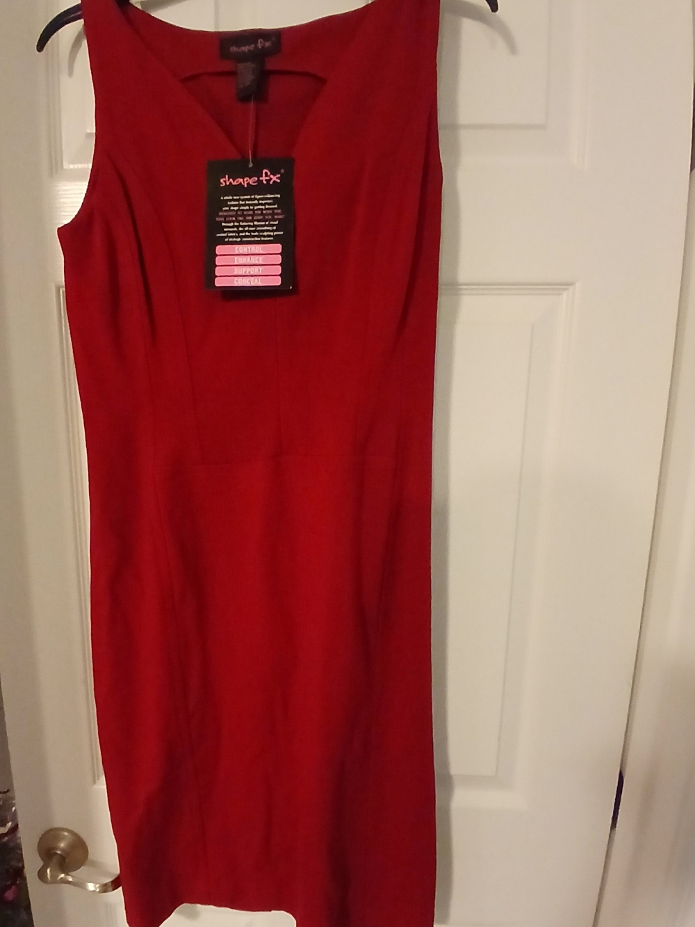 Shape FX Vibrant Red Sleeveless Sheath Dress